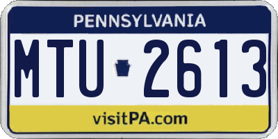 PA license plate MTU2613