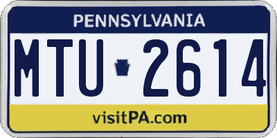 PA license plate MTU2614