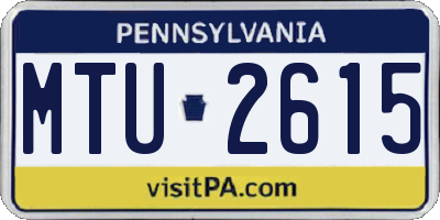 PA license plate MTU2615