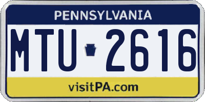PA license plate MTU2616