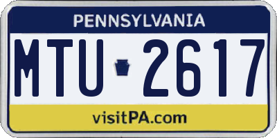 PA license plate MTU2617