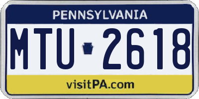 PA license plate MTU2618
