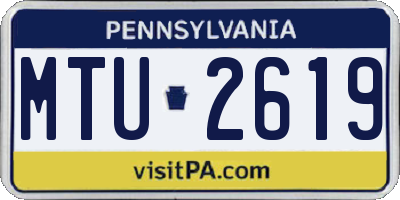PA license plate MTU2619