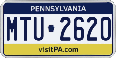 PA license plate MTU2620