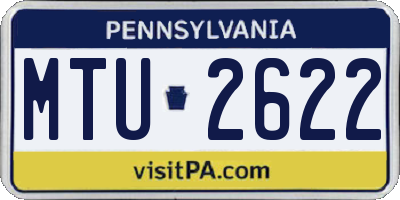 PA license plate MTU2622