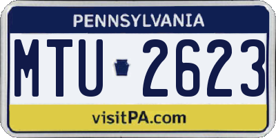PA license plate MTU2623