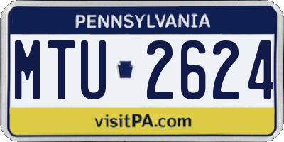 PA license plate MTU2624