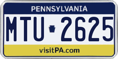 PA license plate MTU2625