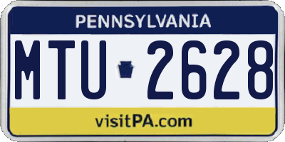 PA license plate MTU2628