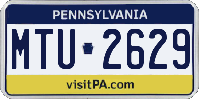 PA license plate MTU2629