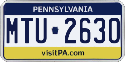 PA license plate MTU2630