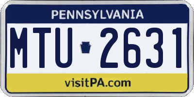 PA license plate MTU2631