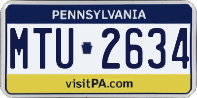 PA license plate MTU2634