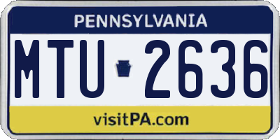 PA license plate MTU2636