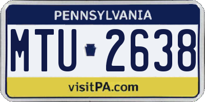 PA license plate MTU2638