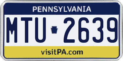 PA license plate MTU2639