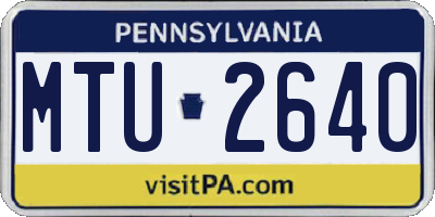 PA license plate MTU2640