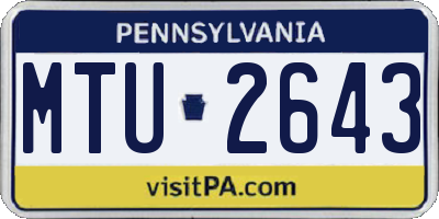 PA license plate MTU2643
