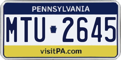 PA license plate MTU2645