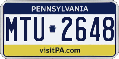 PA license plate MTU2648