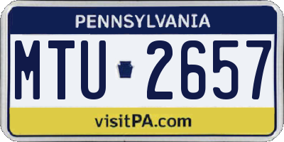 PA license plate MTU2657