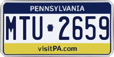 PA license plate MTU2659