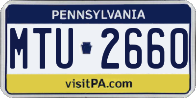 PA license plate MTU2660