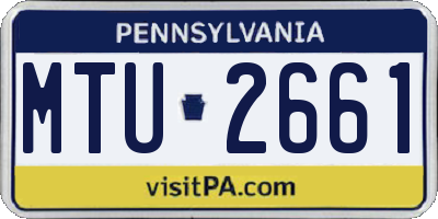 PA license plate MTU2661