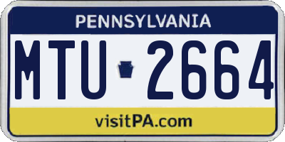 PA license plate MTU2664