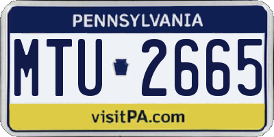 PA license plate MTU2665