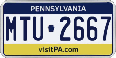 PA license plate MTU2667