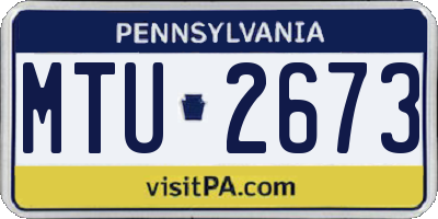 PA license plate MTU2673