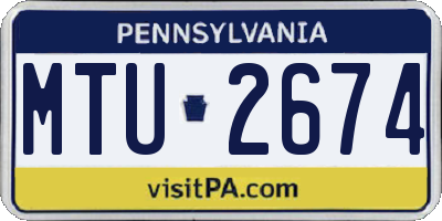PA license plate MTU2674