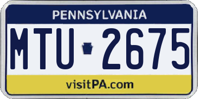 PA license plate MTU2675