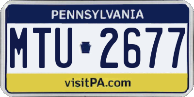 PA license plate MTU2677