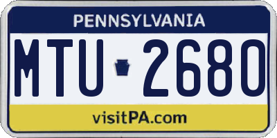 PA license plate MTU2680