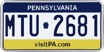 PA license plate MTU2681