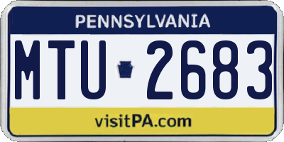 PA license plate MTU2683
