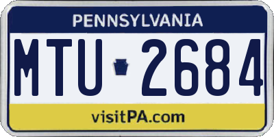 PA license plate MTU2684