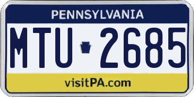 PA license plate MTU2685