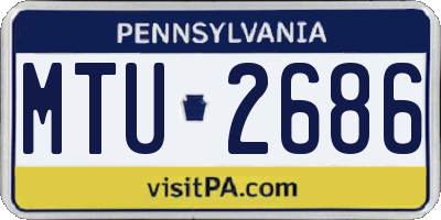 PA license plate MTU2686