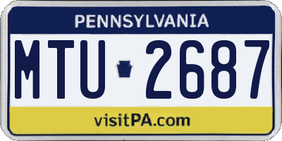 PA license plate MTU2687