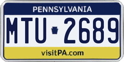 PA license plate MTU2689