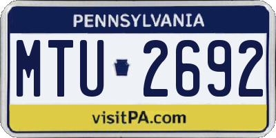 PA license plate MTU2692