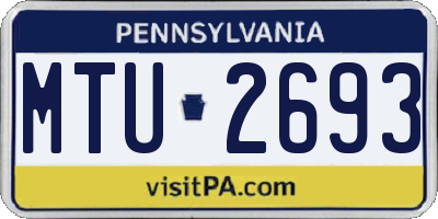 PA license plate MTU2693