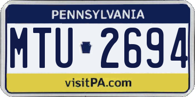 PA license plate MTU2694