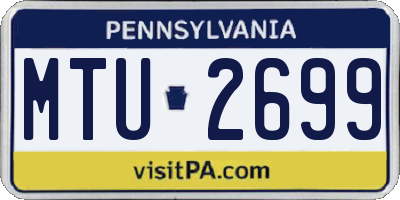 PA license plate MTU2699