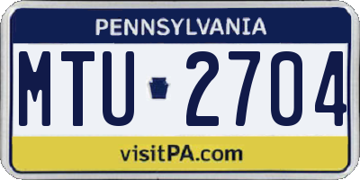 PA license plate MTU2704
