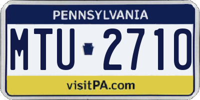 PA license plate MTU2710