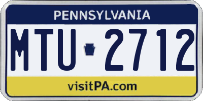 PA license plate MTU2712